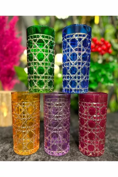 6-delige Honingraat Patroon Koffiekopjes Kleurrijk