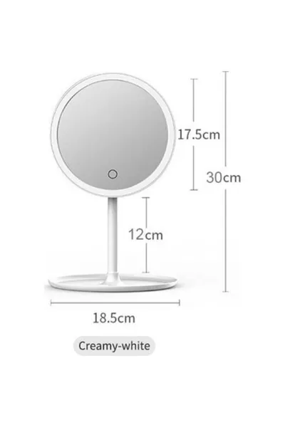 Makeup Mirror Touch LED Light Round Desktop White