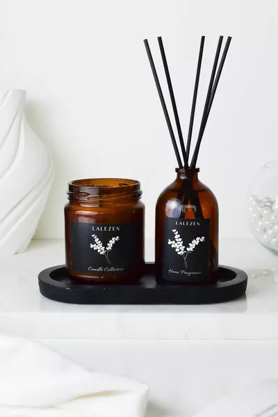 Black Stand JAPANESE CHERRY BLOSSOM SCENT & CANDLE SET