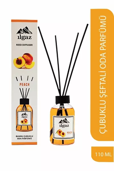 Diffusore per Ambienti alla Pesca con Bastoncini di Bambù  ml | Profumo Ambientale al Gusto di Pesca