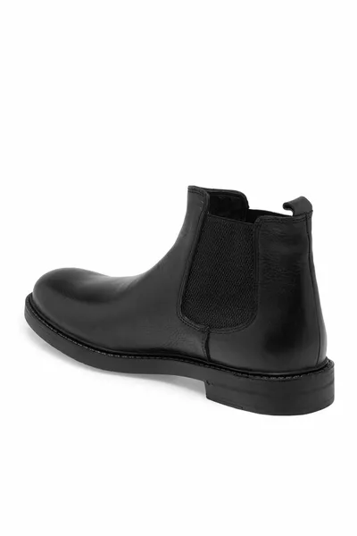 حذاء جلد أسود كلاسيكي للرجال - 