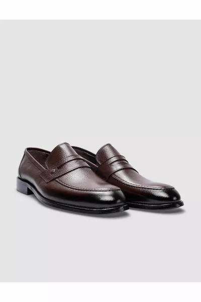 ٪ جلد طبيعي بني أحذية رجالية كلاسيكية