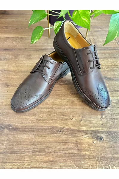 Laser Atom echt lederen klassieke herenschoenen