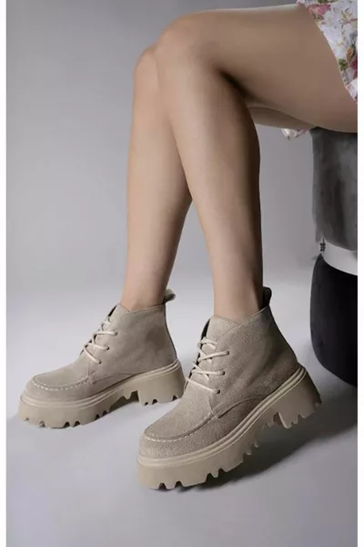 Feles женские сапоги на шнуровке на высокой подошве TEN-Suede