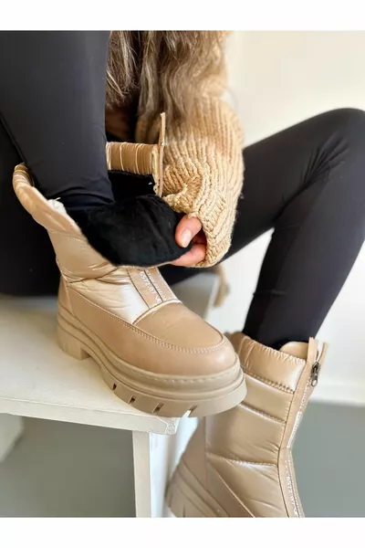 سستة سميكة وحيد الجلد أحذية نسائية أحذية الثلج