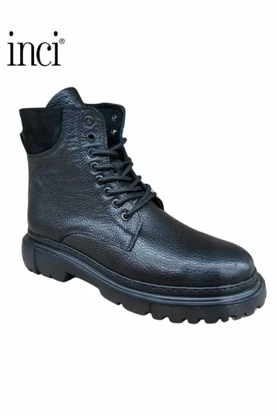 أسود جلد طبيعي الرجال أحذية بريدية عارضة