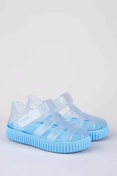  Nico Cristal Enfants Transparent Bleu Sandales