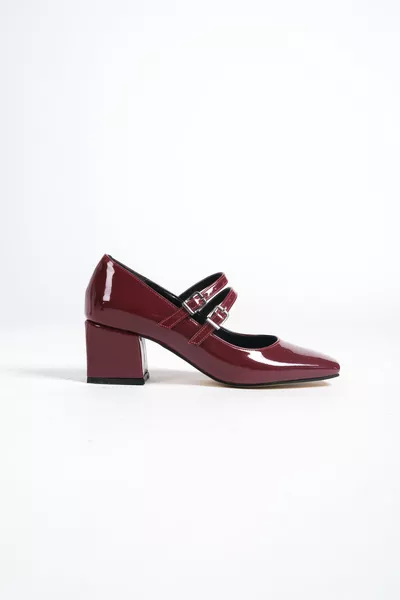 نسائي ماري جين بلانت تو جلد لامع الكعب