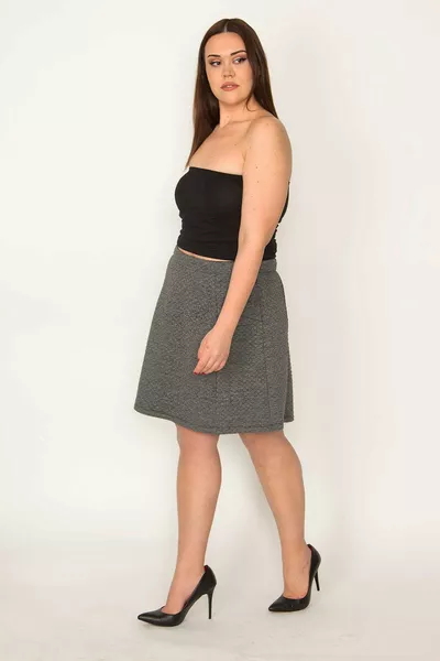 Women's Smoked Waist Elasticated Cube Skirt 