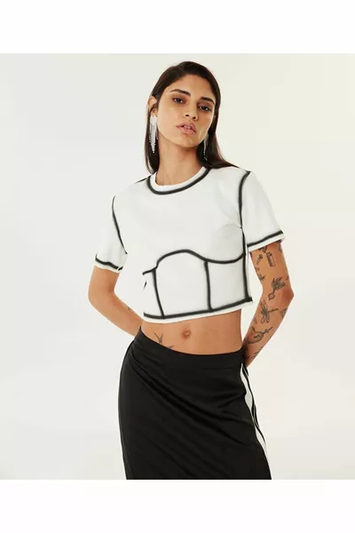 Slogan jacquard skirt