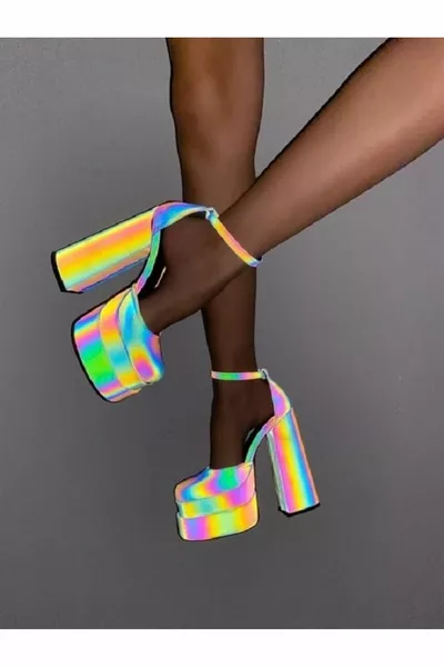 Zeus Double Platform Reflector Special Design High Heels Damenschuhe