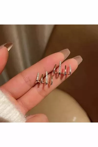 Zircone Pietra Placcato Oro Artiglio Orecchini