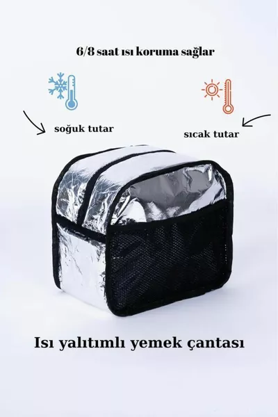 Sac thermique isolé thermiquement imperméable Boîte à lunch de transport d’aliments noir avec sangle