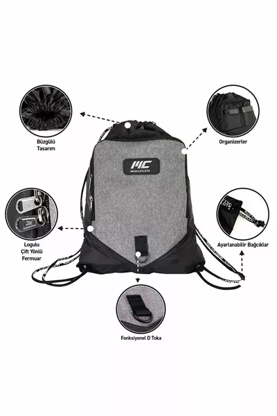 Sackpack Спортивная сумка Черный Серый  л