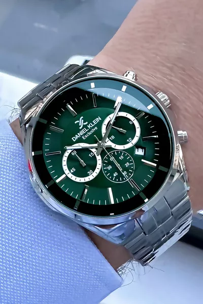 ساعة يد رجالية حصرية 3 ATM مقاومة للماء لون فضي سوار من الحجر الطبيعي 