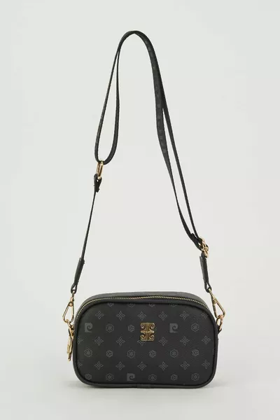 حقيبة كتف نسائية بنقشة لون أسود 