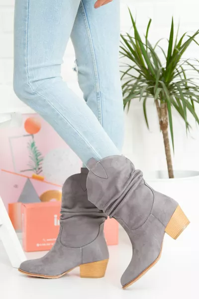 طوكيو مدخن رمادي أنثراسايت فاخر من جلد الغزال مجمعة دالاس أحذية قصيرة