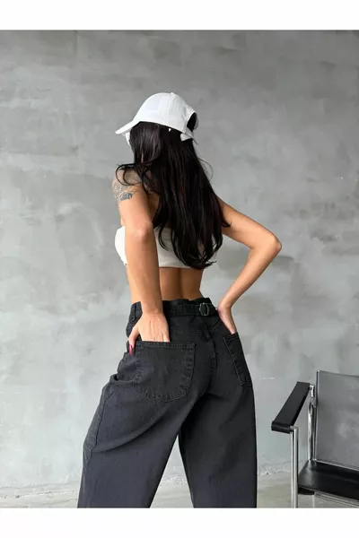 TREND UNISEX LOOSE FIT SNOW WASH BAGGY JEANS-TREND UNISEX LOOSE FIT SNOW WASH BAGGY JEANS PA