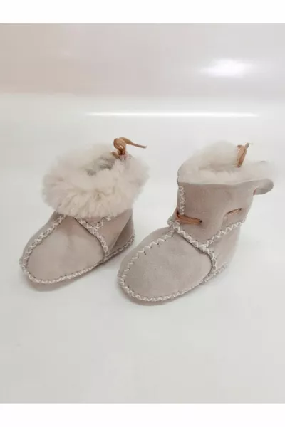 حذاء أطفال عضوي من جلد الخروف للأطفال حذاء بوتيز فيرست ستيب - 