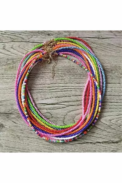 Spring Colors Sand Bead Necklace No:2.
