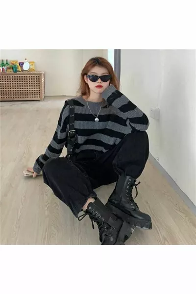 Thessaloniki Knit Oversize Crop Dames Trui