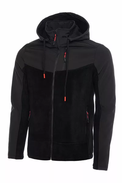 Abnehmbare Herren Softshell/Fleece Garnish Sportjacke mit Kapuze