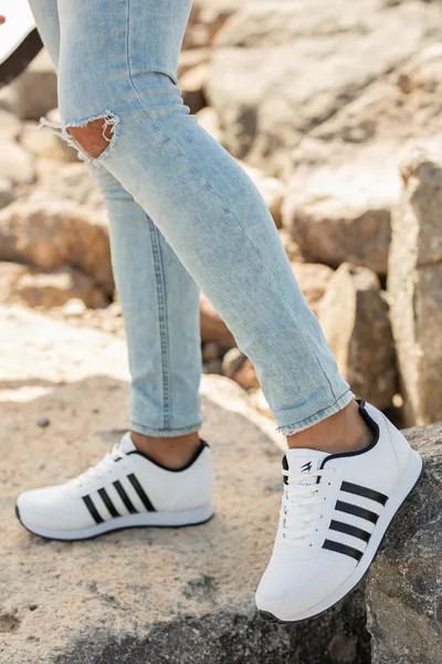 Uomo Bianco Lace-Up Casual Suola Casual Design elegante Escursionismo Casual Sneaker Sneakers