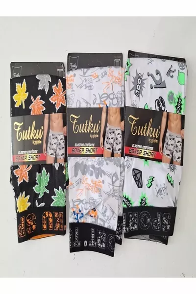 ليكرا قطن بوكسر منقوش للرجال 5 قطع 