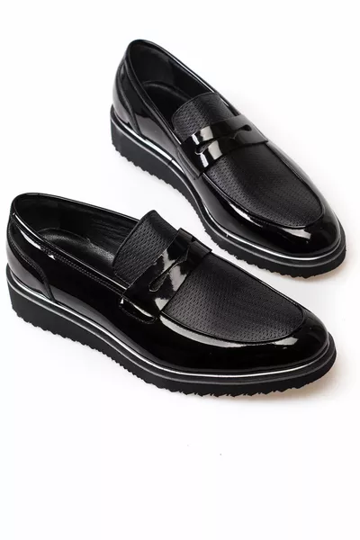 Herren Classic Lightweight Sole Lackleder Laceless Classic Schuhe