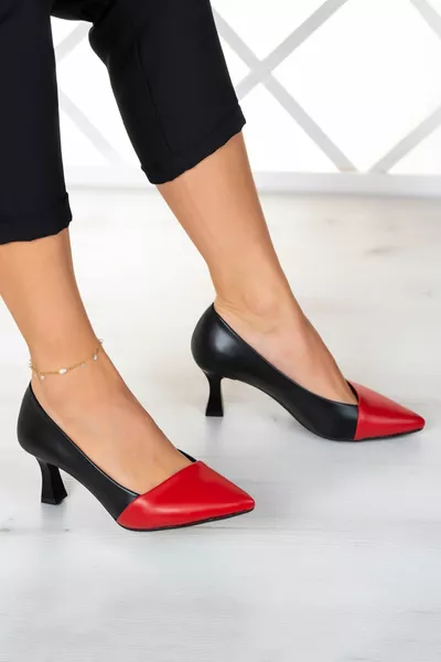 لورا كعب أسود أحمر 6 سم.