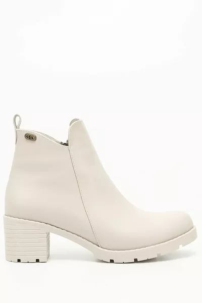 TEN Front Heels Round Toe Zipper Women's Casual Boots 