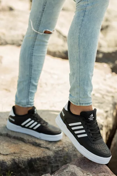 Herren Schwarz Weiß Casual Casual Langlebig Bequem Weiche Sohle Sneaker Casual Sneakers