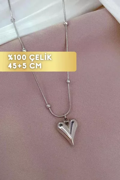 2 години гаранция Колие със стоманено сърце Дамско колие Dorika Колие сърце