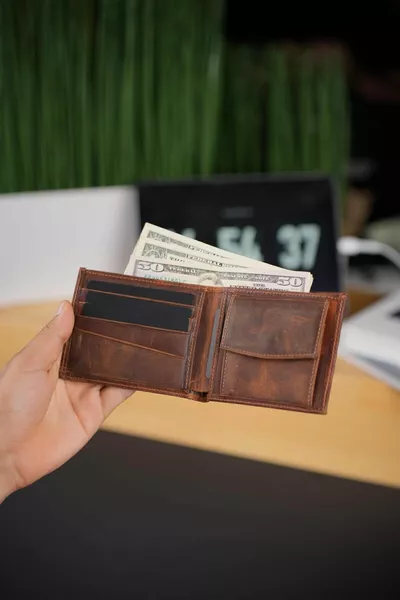 Swan Crazy Tan Кошелек из натуральной кожи Держатель для карт