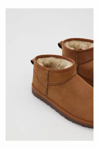 Tan Suede Snow Boots (mini) Women's Boots