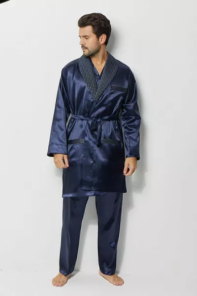 طقم حبل من الساتان للرجال من 4 قطع طقم حلاقة