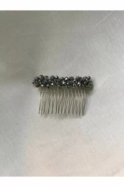 Серый кристалл камень с фестончатыми застежками