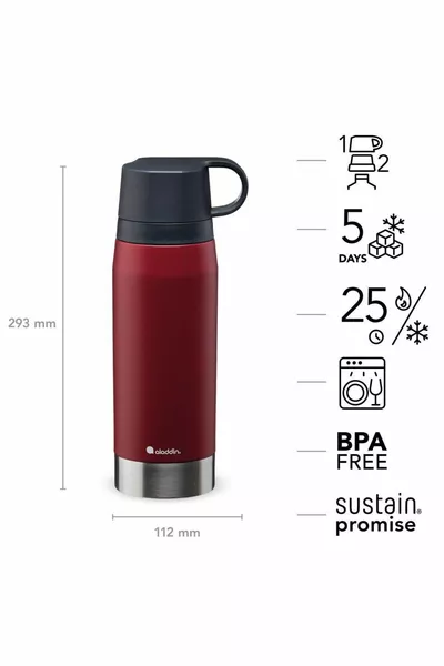 سيتي بارك ثيرمافاك ترمس مزدوج الكوب ستيل 1.1 لتر أسود