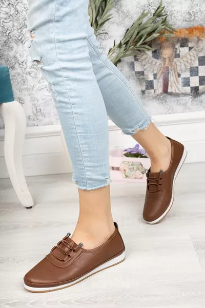 Casual orthopedische soft tan damesschoenen
