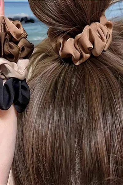 Élastique à boucle en satin femme : 3 pièces