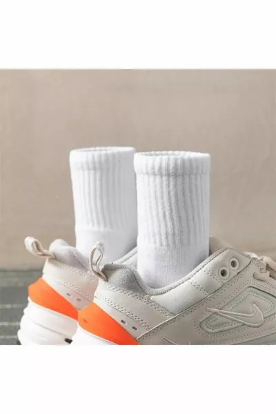 4 Pcs Women's Unlined White Cotton Tennis College Socks