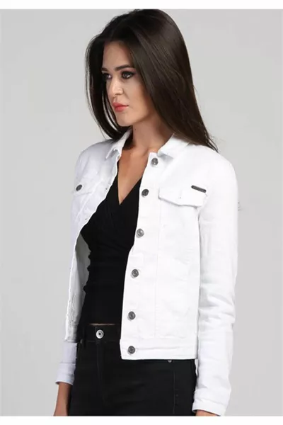 Damen White Style Denim Jacke