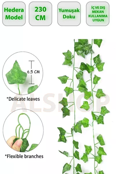 Зеленый искусственный плющ без светодиодов,  см