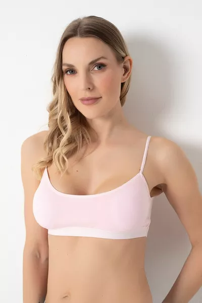 حمالة صدر نسائية بثلاثة ألوان أسود وأبيض وزهري مع حمالات رفيعة وبطانة