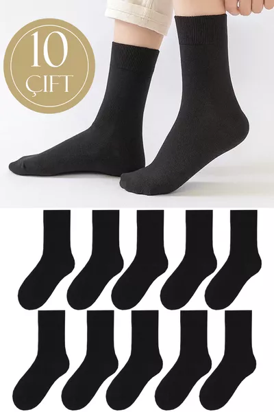  أزواج جوارب رجالية سوداء قطنية
