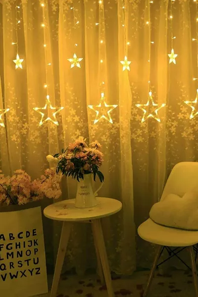 Decoratieve 8-functie sterpatroon gordijn LED  hangende LED-snoer