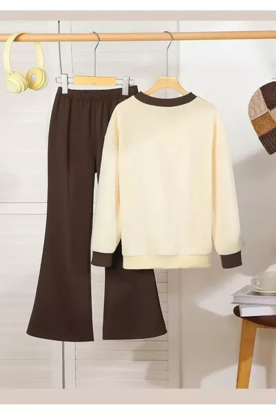 KIŞLIK Kalın Bej İspanyol Paça Takım