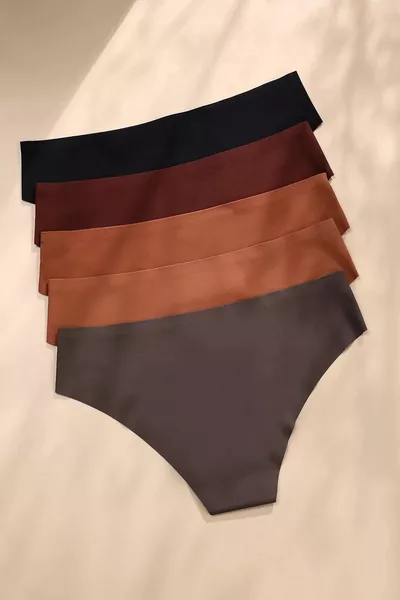 5 قطعة سروال بیکی니 بدون خياطة مقصّ بالليزر مع ليكرا