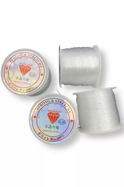  метра малък макар 0, мм прозрачен монофил, за чанти и изработка на аксесоари (~ метра)