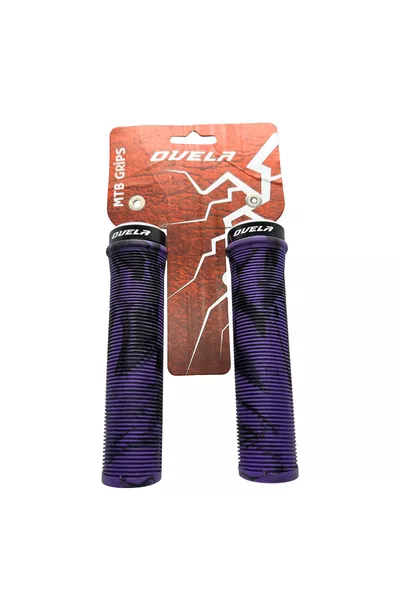 مقبض بنقشة على شكل سلسلة  مم/.5 سم متوافق مع السكوتر والدراجة باللون البنفسجي/الأسود